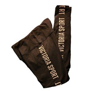 Victorias Secret‎ Logo High Rise Yoga Black Leggings Womens Small